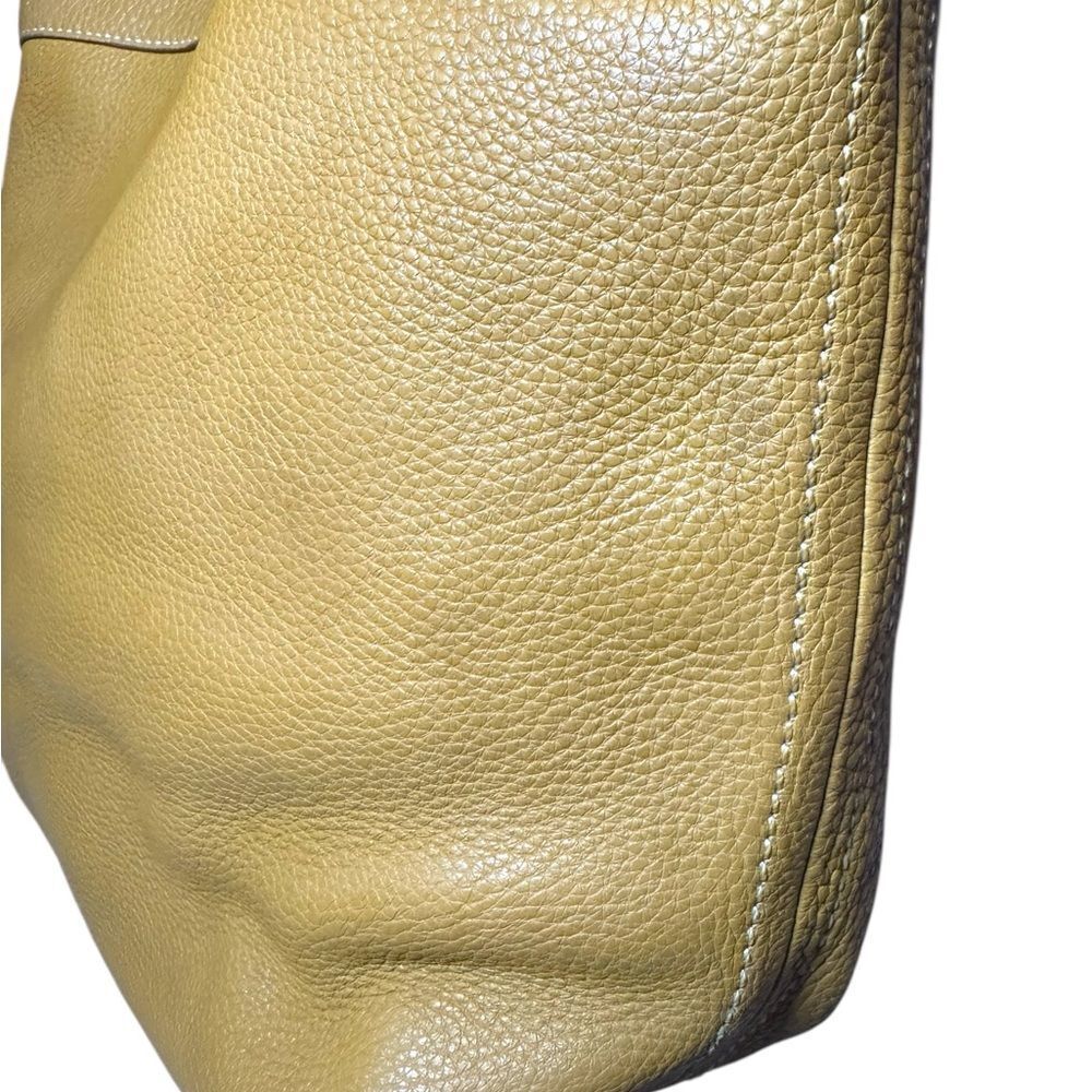 PRADA Caramel Brown Vitello Daino Leather Bucket Bag Luggage Tag Auth - Picture 5 of 15